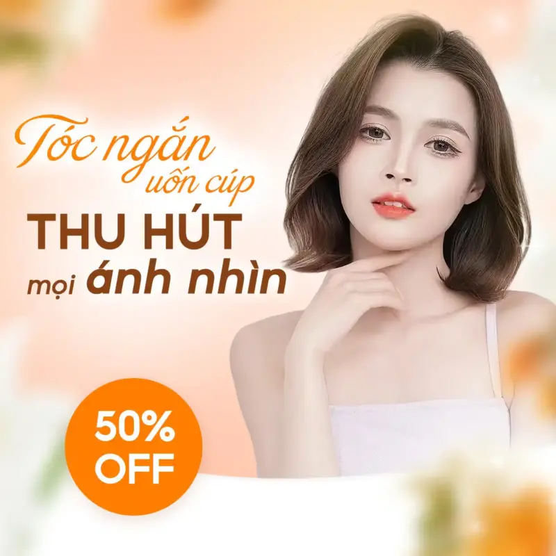 0FF 50% -TÓC NGẮN CÚP ĐUÔI ĐẸP SÓNG SÁNH THU HÚT MỌI ÁNH NHÌN CHẮC CHẮN NÀNG PHẢI THỬ