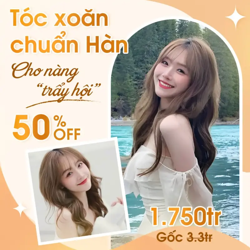 0FF 50% – TÓC XOĂN CHUẨN HÀN – CHO NÀNG TRẨY HỘI