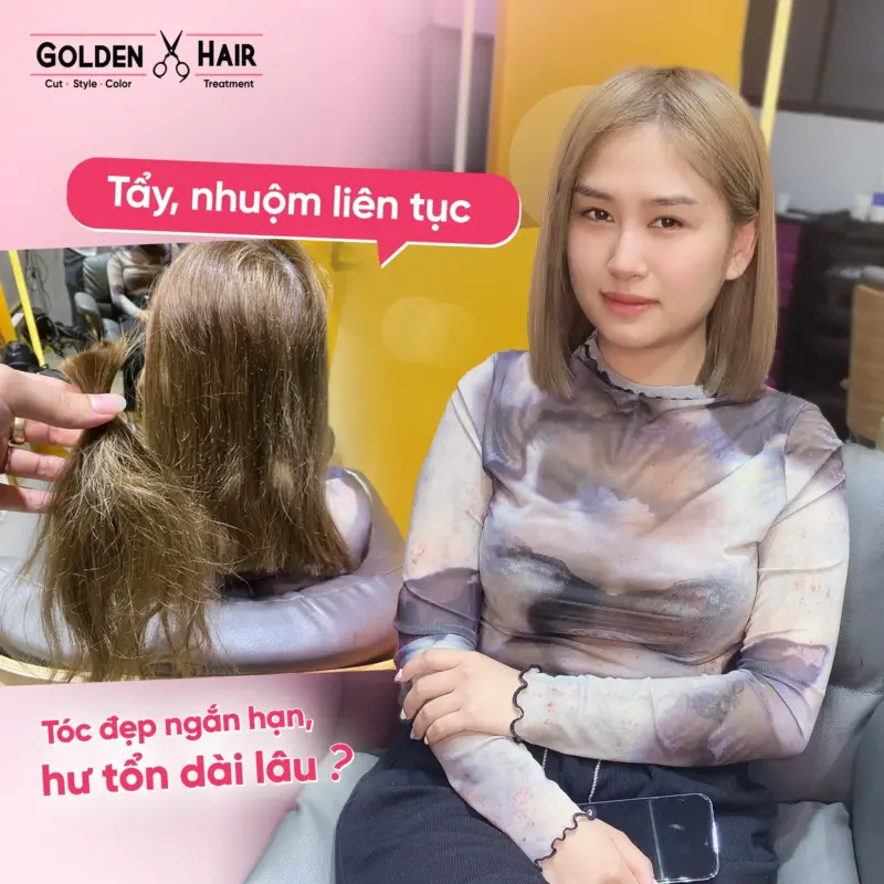 TẨY NHUỘM LIÊN TỤC – TÓC ĐẸP NGẮN HẠN, HƯ TỔN DÀI LÂU