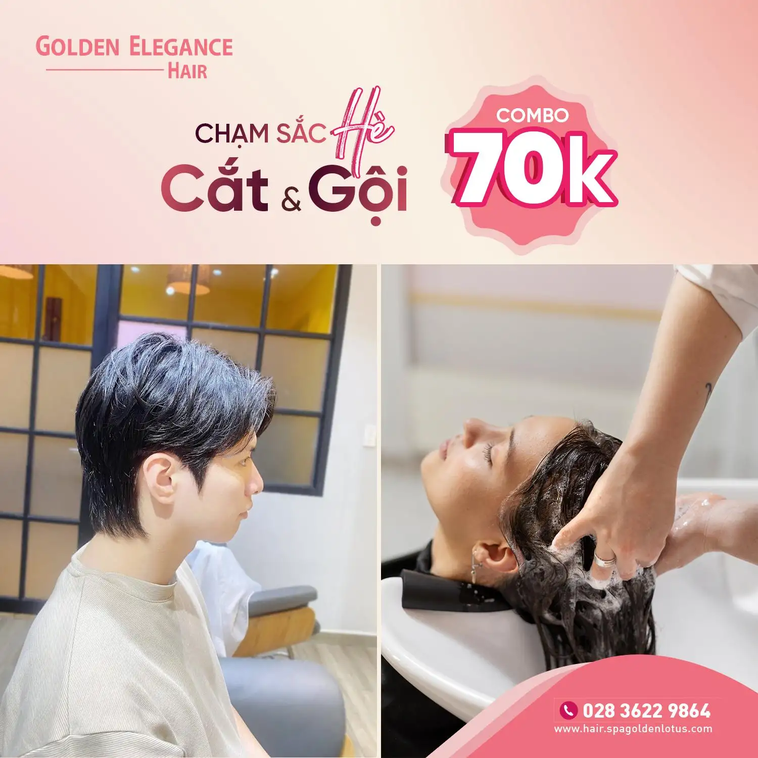 COMBO 70K CẮT GỘI - CHẠM SẮC HÈ - CÓ NGAY MÁI TÓC ĐẸP